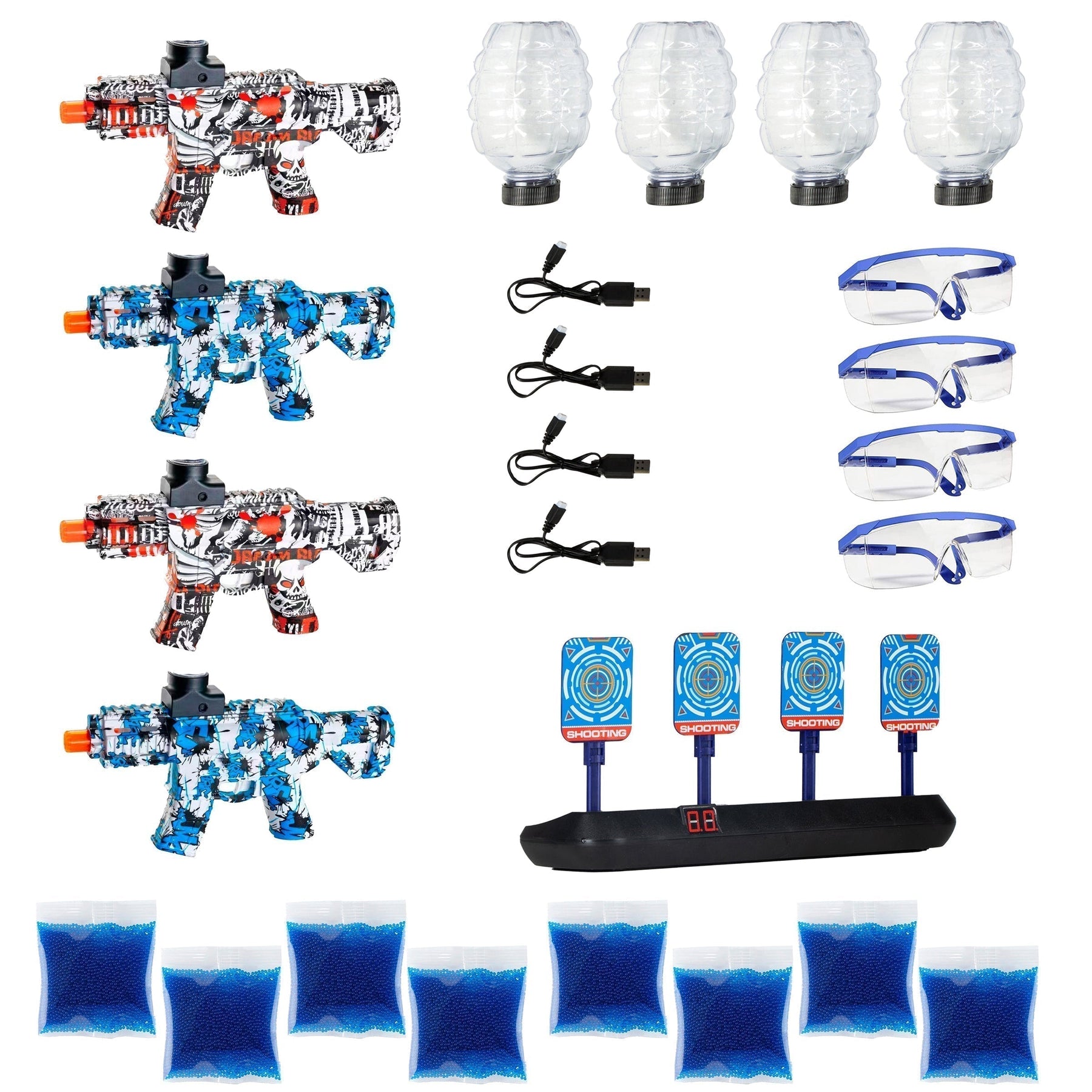 Kit 4 Lançadores M4 + Alvo Eletrônico