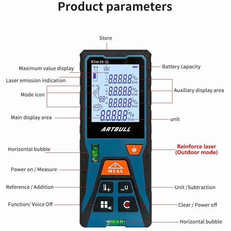 Fita métrica laser digital, medidor de distância a laser - LaserMeasure