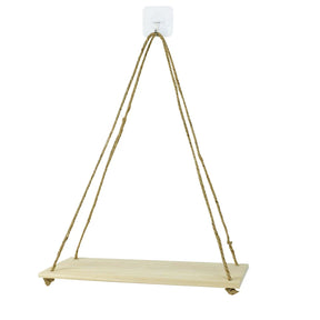 Balanço de Madeira - Prateleira Flutuante com Corda para Sala de Estar - SwingShelf