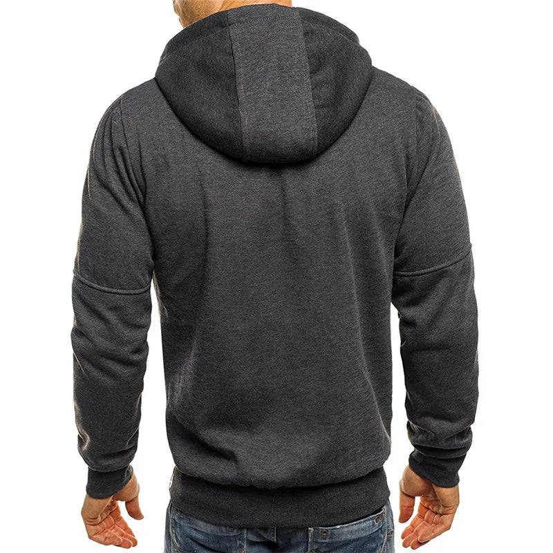 Casaco com Capuz Masculino - Zíper Frontal - Moletom Casual- UrbanFlex