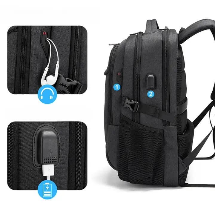 Mochila Executiva Virtua MC01 - Notebook 17'', Impermeável e Porta USB