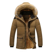 Jaqueta Parka Masculina Acolchoada Com Forro de Lã e Capuz Removível - REF160