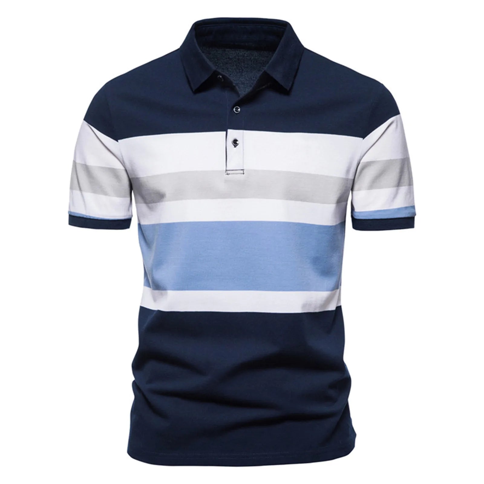 Camisa Gola Polo Masculina Listrada Com Botões