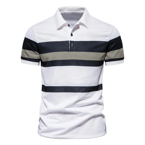 Camisa Gola Polo Masculina Listrada Com Botões