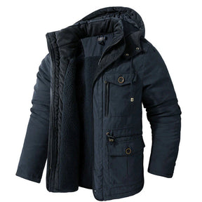 Jaqueta Masculina Acolchoada Com Capuz Para Inverno - REF001