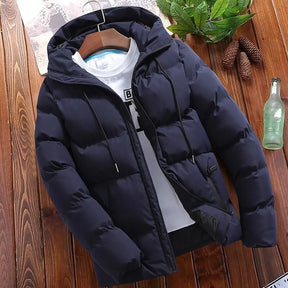 Jaqueta Puffer Masculina com Capuz Grosso - Sobretudo Casual para Moda Empresarial