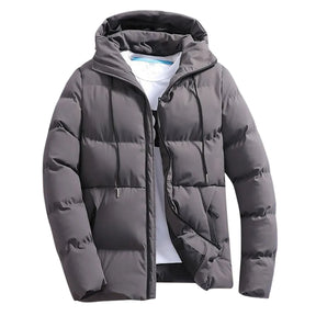 Jaqueta Puffer Masculina com Capuz Grosso - Sobretudo Casual para Moda Empresarial