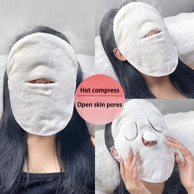 Máscara de Algodão Hot Compress: Toalha Facial para Compressa Úmida - Limpeza Profunda"