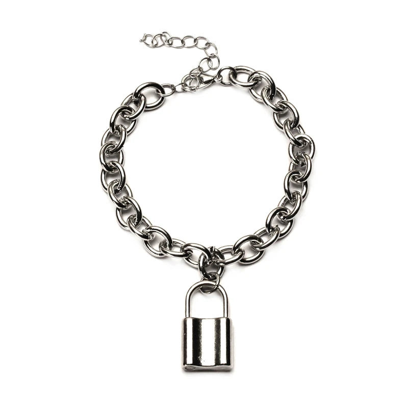 Pulseira dupla de Aço Inox Masculina - Estilo Garra de Lagosta  - Pulseira Cruz Punk