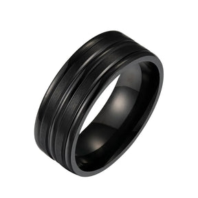 Aço Inoxidável Preto - Jóias Masculinas  - Anel Punk Matte