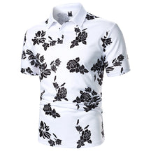 Camisa Gola Polo Masculina Estampa Floral De Mangas Curtas Moda Casual