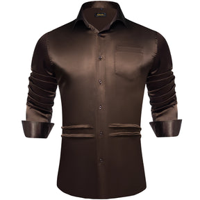 Camisa Social Masculina De Botões Camisa De Cetim