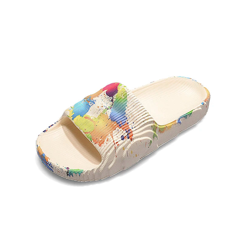 Sandália crocs De Sola Macia Estampa Pintura Colorida Moda Casual De Alta Qualidade