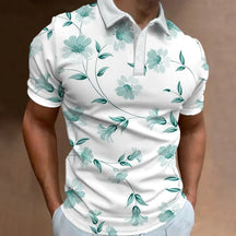 Camisa Gola Polo Masculina Estampa Floral Moda Casual De Alta Qualidade