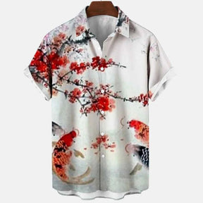 Camisa Casual Masculina Estampa Floral Moda Havaiana Camisa De Secagem Rápida