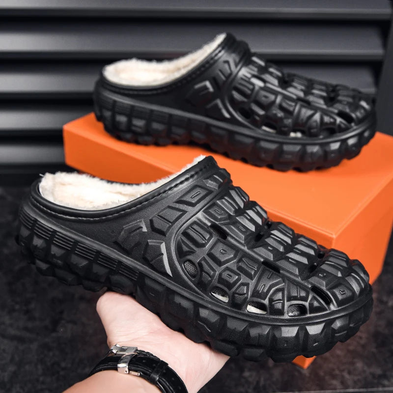 Sandália Crocs Com Forro De Pelúcia Macio Moda Casual Confortável