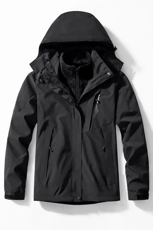 Jaqueta Parka Feminina 3 Em 1 Impermeável Para Inverno - REF113