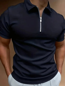 Camisa Gola Polo Masculina Com Zíper Materaial de Alta Qualidade