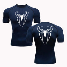 Camisa Masculina De Manga Curta Secagem Rápida Estampa de Aranha Camisa Esportiva