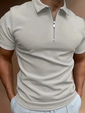 Camisa Gola Polo Masculina Com Zíper Materaial de Alta Qualidade