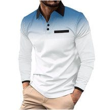 Camisa Gola Polo Masculina Estampada Com Bolsos E Manga Comprida Moda Casual