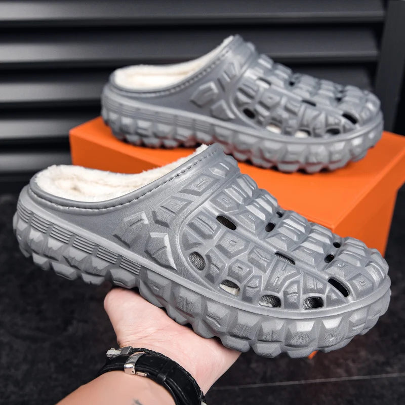 Sandália Crocs Com Forro De Pelúcia Macio Moda Casual Confortável