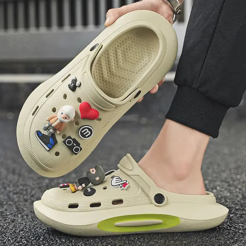 Sandália Crocs Plataforma Detalhes Desenho Animado Chinelo De Alta Qualidade