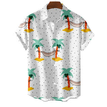 Camisa Masculina Moda Haviana De Botões E Manga Curta Estampa Coqueiro Camisa Praiana