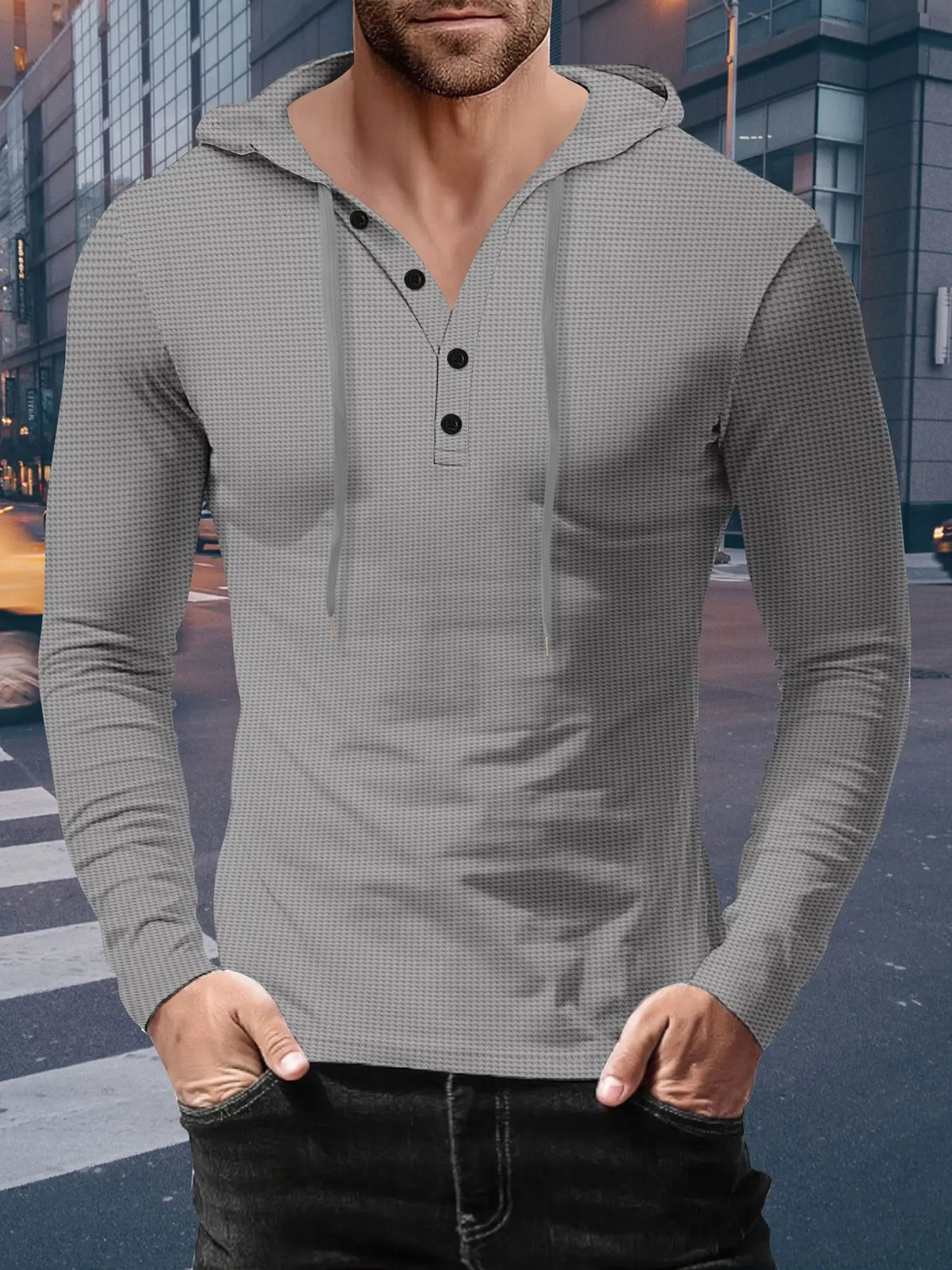 Camisa Masculina Moda Casual de Qualidade Com Capuz Camisa Manga Longa