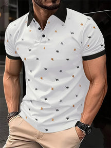 Camisa Gola Polo Masculina Estampada Teecido Macio De Alta Qualidade