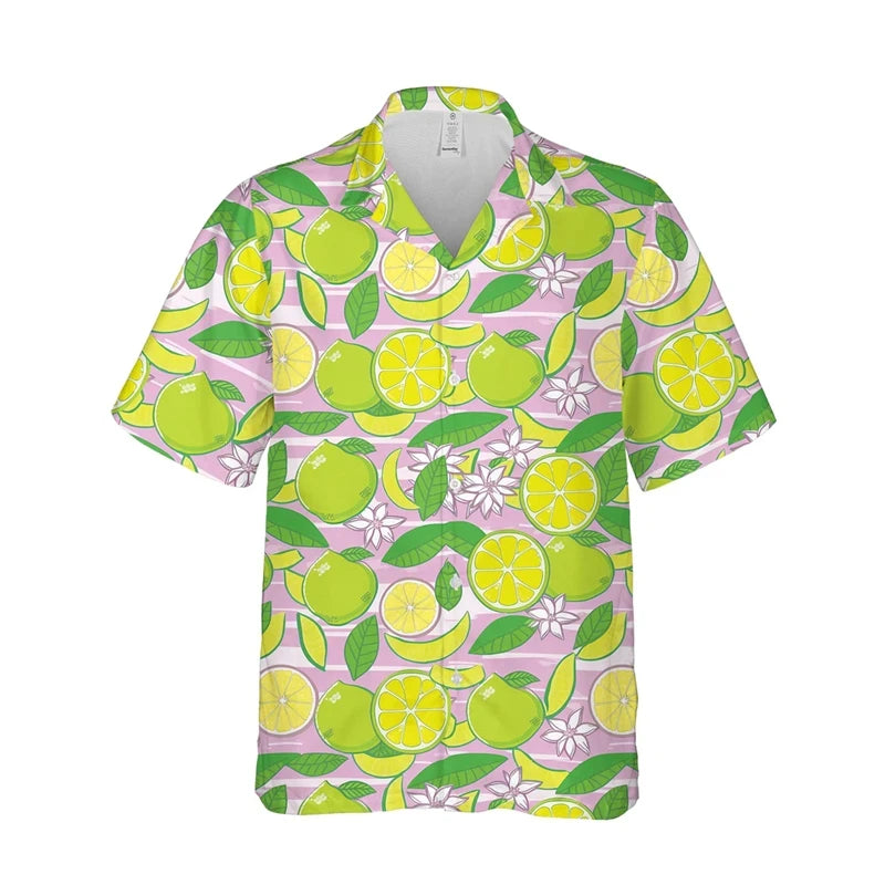 Camisa Masculina Moda Havaiana Estampa Futas Camisa De Botões