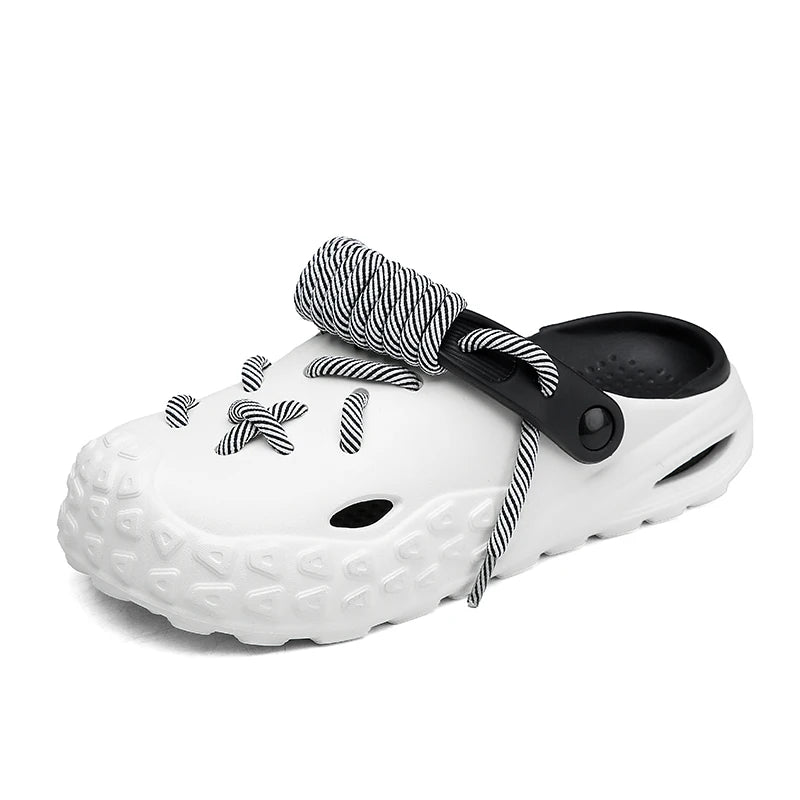 Sandália Crocs Masculina Confortável Design Com  Cordão E Recortes