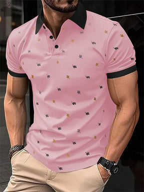 Camisa Gola Polo Masculina Estampada Teecido Macio De Alta Qualidade