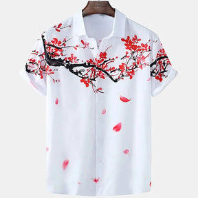 Camisa Casual Masculina Estampa Floral Moda Havaiana Camisa De Secagem Rápida