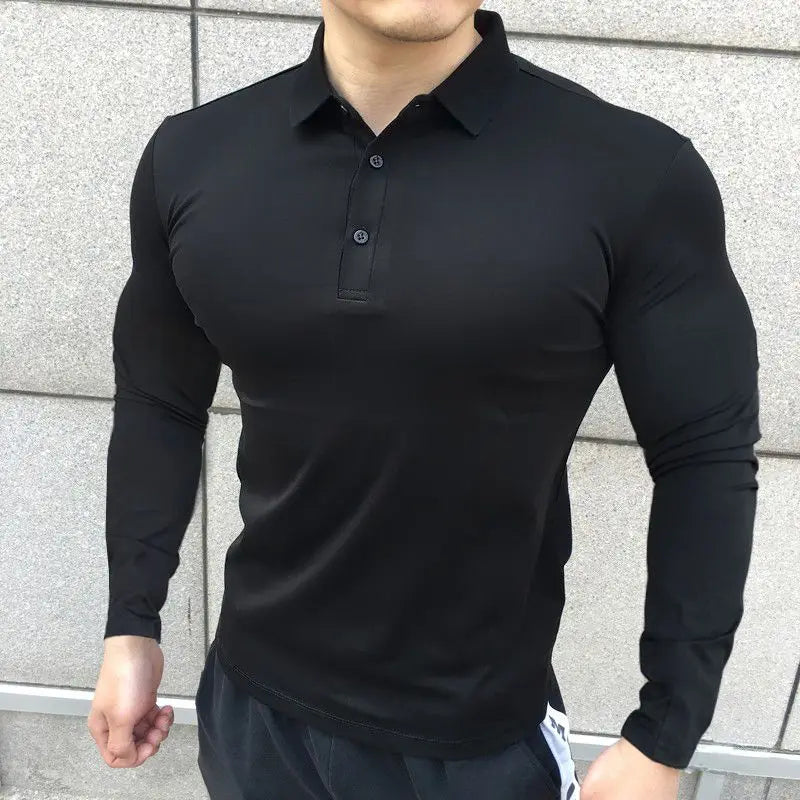 Camisa Masculina Gola Polo Respirável Moda Fitness De Secagem Rápida