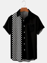 Camisa Social Com Estampa Xadrez Camisa De Botões Com Bolso