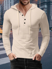 Camisa Masculina Moda Casual de Qualidade Com Capuz Camisa Manga Longa