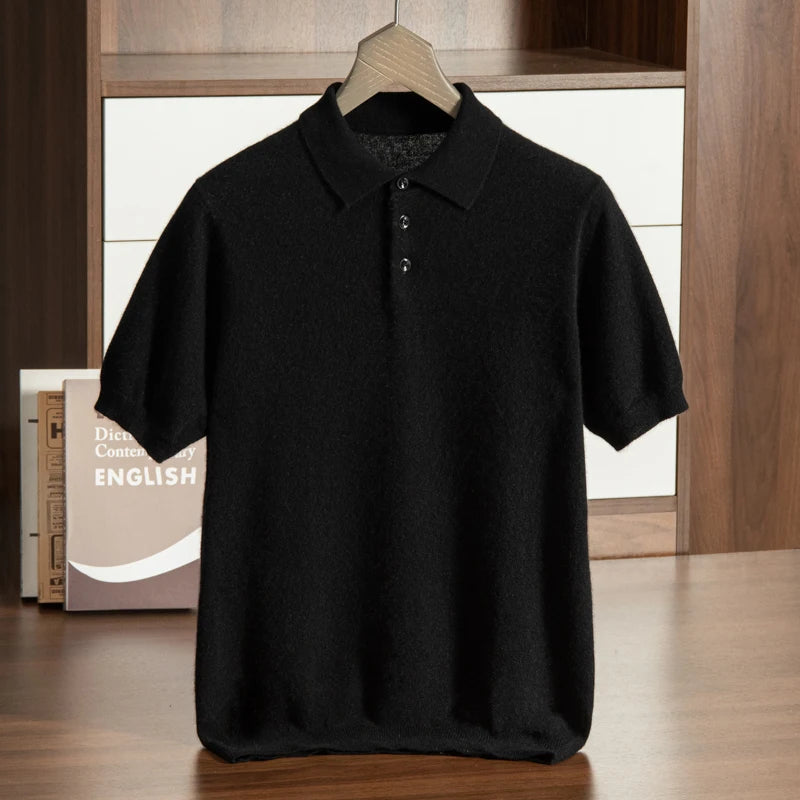 Camisa Gola polo Masculina Malha de Alta Qualidade Camisa Confortável