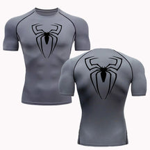 Camisa Masculina De Manga Curta Secagem Rápida Estampa de Aranha Camisa Esportiva