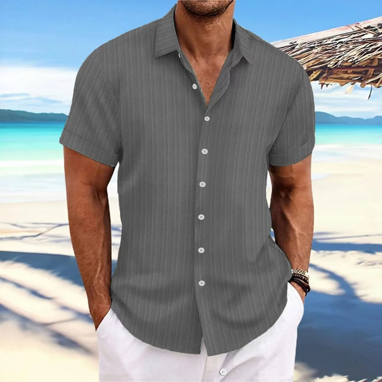 Camisa Gola Polo Social Masculina De Botões Moda Casual