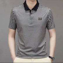 Camisa Gola Polo Masculina Estampa Xadrez Camisa Básica Casual