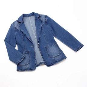 Jaqueta Jeans Feminina Estilo Blazer Moderno - REF137