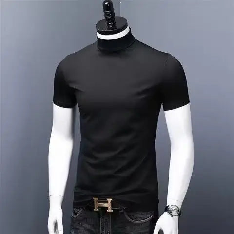 Camisa Masculina De Malha Premium Moda Casual De Luxo Gola Alta Moda Verão