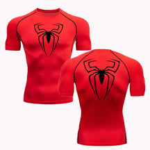 Camisa Masculina De Manga Curta Secagem Rápida Estampa de Aranha Camisa Esportiva