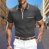 Camisa gola Polo Masculina Com Bolso e Botões Camisa respirável Moda Verão