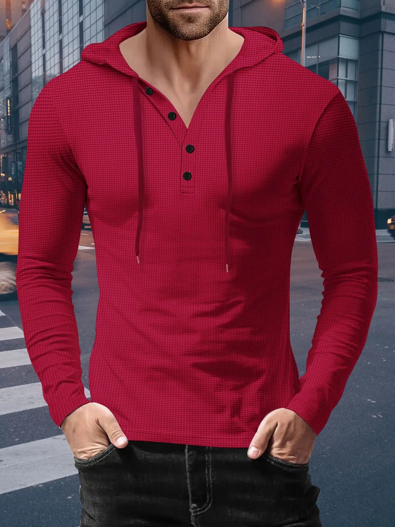 Camisa Masculina Moda Casual de Qualidade Com Capuz Camisa Manga Longa