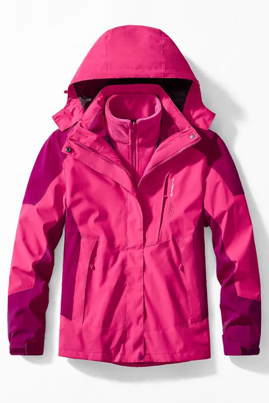 Jaqueta Parka Feminina 3 Em 1 Impermeável Para Inverno - REF113