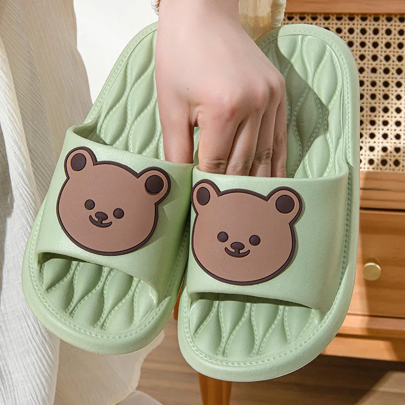 Sandália Crocs Unissex Antiderrapante Confortável estampa Urso Desenho Animado Moda Casual De Alta Qualidade